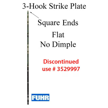 Fuhr Sliding door Strike Plate, 16mm Flat Square ends No dimple- YDI